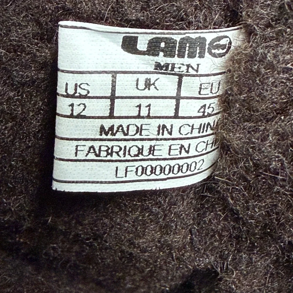 Lamo Boots Mens Size 12 Brown Suede Faux Fur Lined Rugged Lug Sole LF00000002